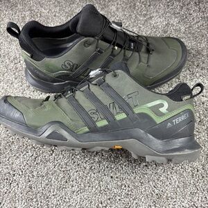 Adidas Terrex Swift R2 GTX Green Black Trail Hiking Shoes Mens Size 10.5